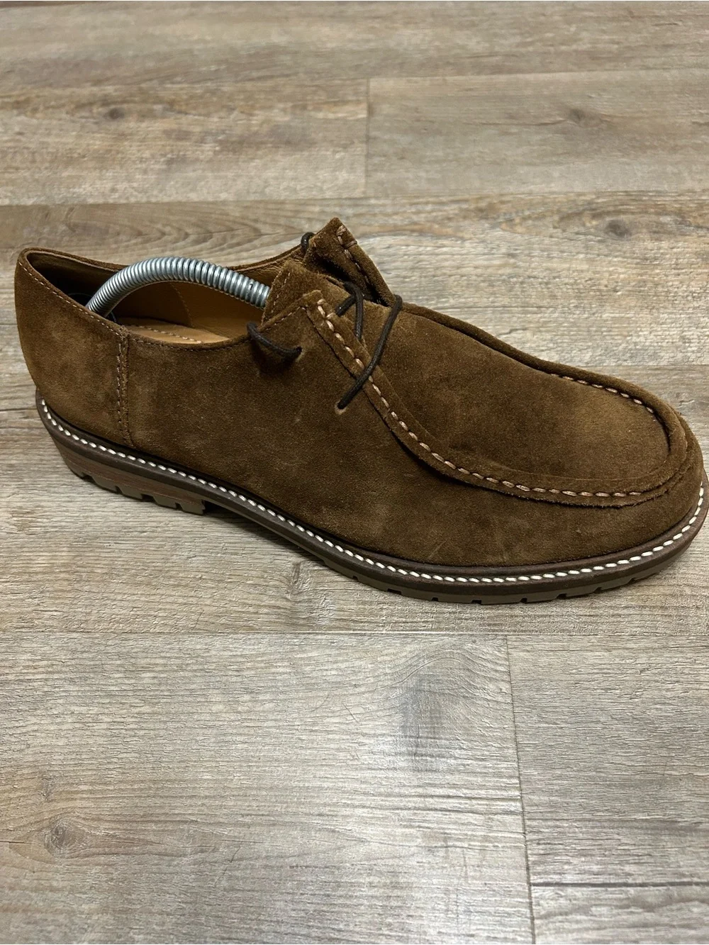 Zara Men's Size 43 US 10 Brown Suede Chukka Moccasin Shoes Lace Up Moc Toe Lug